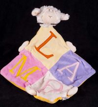 Baby Connection Lamb Color Block Plush Lovey Security Blanket